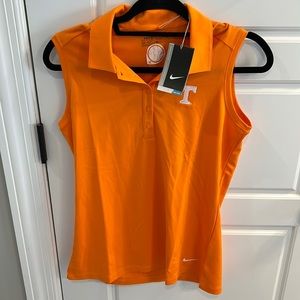 Orange Nike sleeveless Tennessee golf shirt